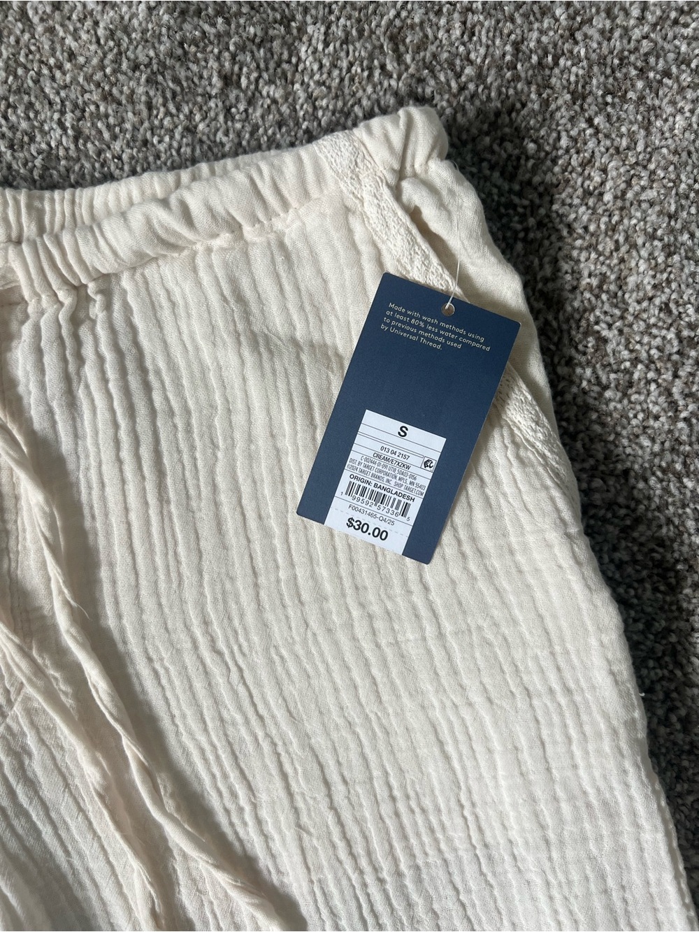 Universal Thread Cream Wide-Leg Drawstring Pants - Picture 8 of 8